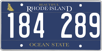 RI license plate 184289