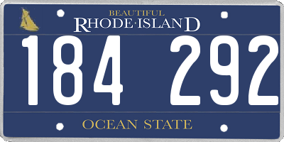 RI license plate 184292