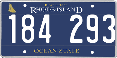 RI license plate 184293
