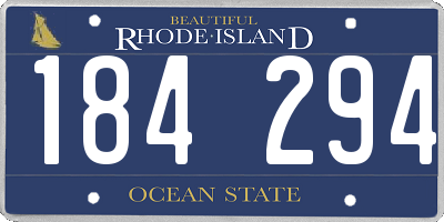 RI license plate 184294