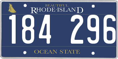 RI license plate 184296