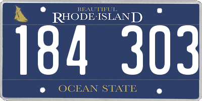 RI license plate 184303
