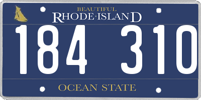 RI license plate 184310