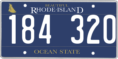 RI license plate 184320