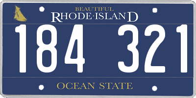 RI license plate 184321