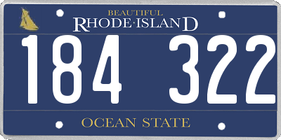 RI license plate 184322