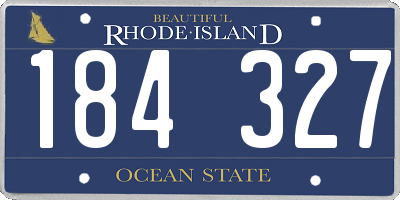 RI license plate 184327