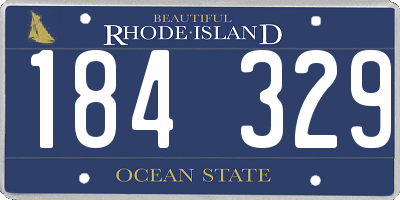 RI license plate 184329