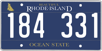 RI license plate 184331