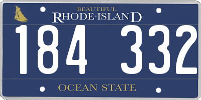 RI license plate 184332