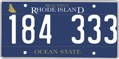 RI license plate 184333