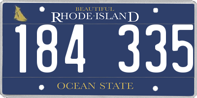 RI license plate 184335