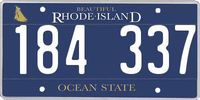 RI license plate 184337