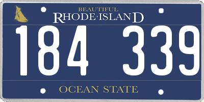 RI license plate 184339