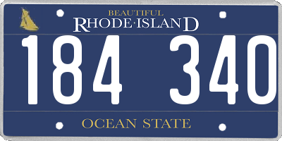 RI license plate 184340