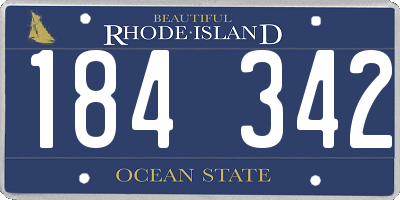 RI license plate 184342