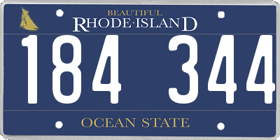 RI license plate 184344