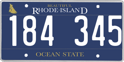 RI license plate 184345