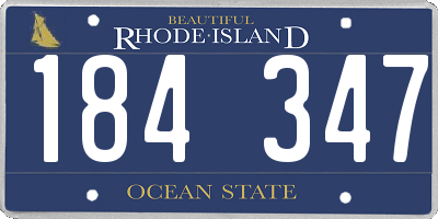 RI license plate 184347