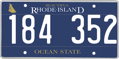 RI license plate 184352