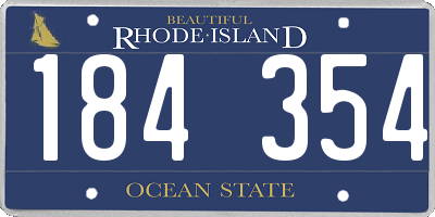 RI license plate 184354
