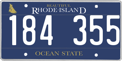 RI license plate 184355