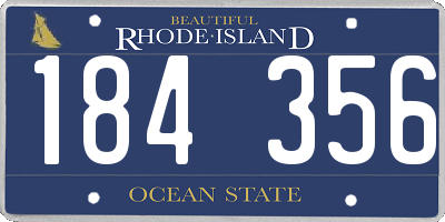 RI license plate 184356
