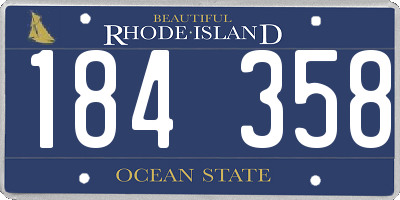RI license plate 184358