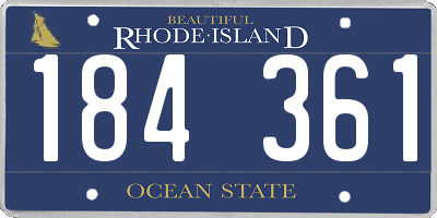 RI license plate 184361