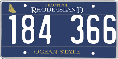 RI license plate 184366