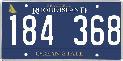 RI license plate 184368