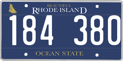 RI license plate 184380