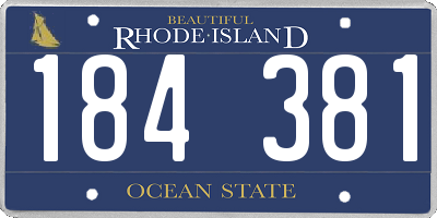 RI license plate 184381