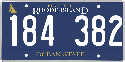 RI license plate 184382