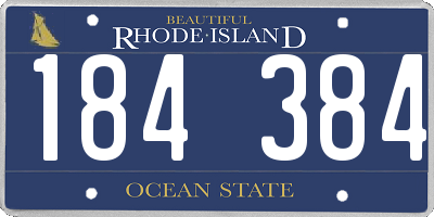 RI license plate 184384