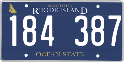 RI license plate 184387