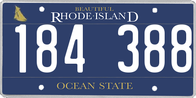 RI license plate 184388