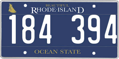 RI license plate 184394