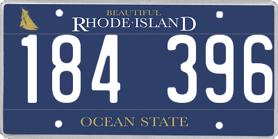 RI license plate 184396