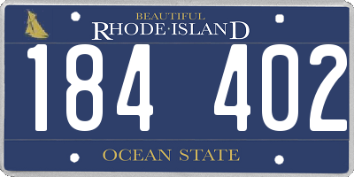 RI license plate 184402