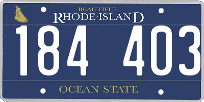 RI license plate 184403