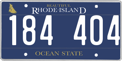 RI license plate 184404