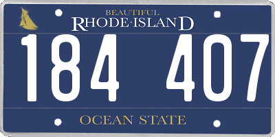 RI license plate 184407