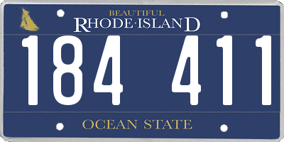 RI license plate 184411