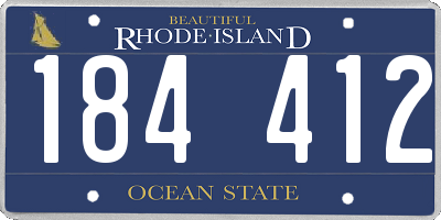 RI license plate 184412