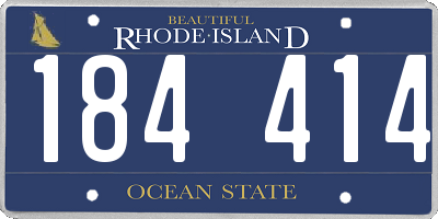 RI license plate 184414