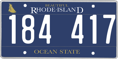RI license plate 184417