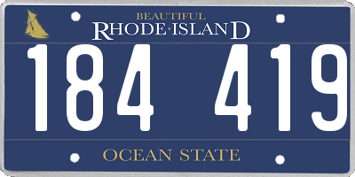 RI license plate 184419