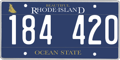 RI license plate 184420