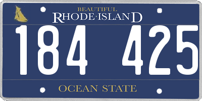 RI license plate 184425